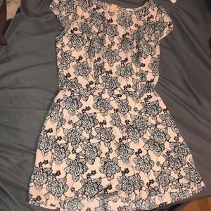 Floral Pink + Blue Romper